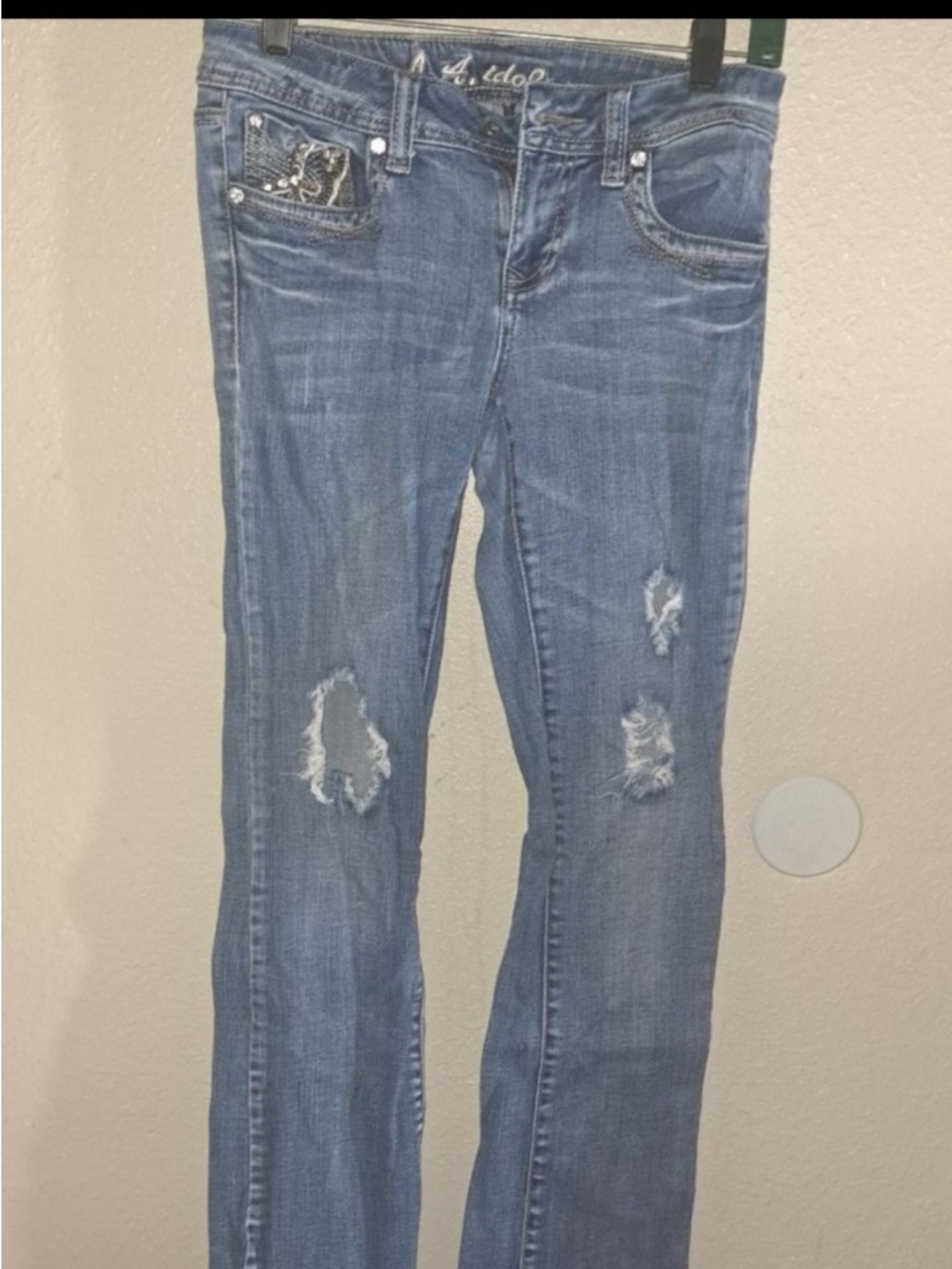 LA Idol Distressed Bling Jeans